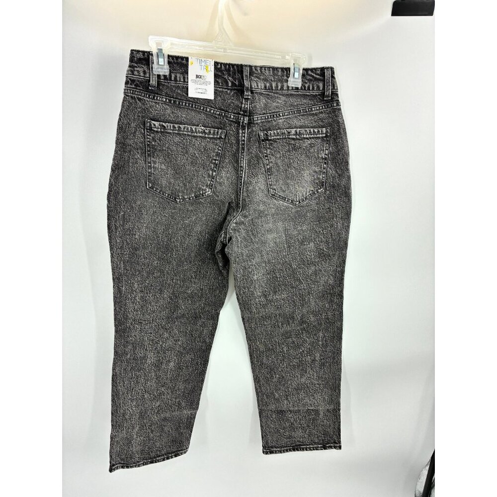 Time and Tru Womens Size 12 Gray Straight Crop Jeans Casual Stretch Denim - Picture 3 of 6